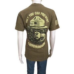 Shield Republic Olive Green Graphic Tee Size Small